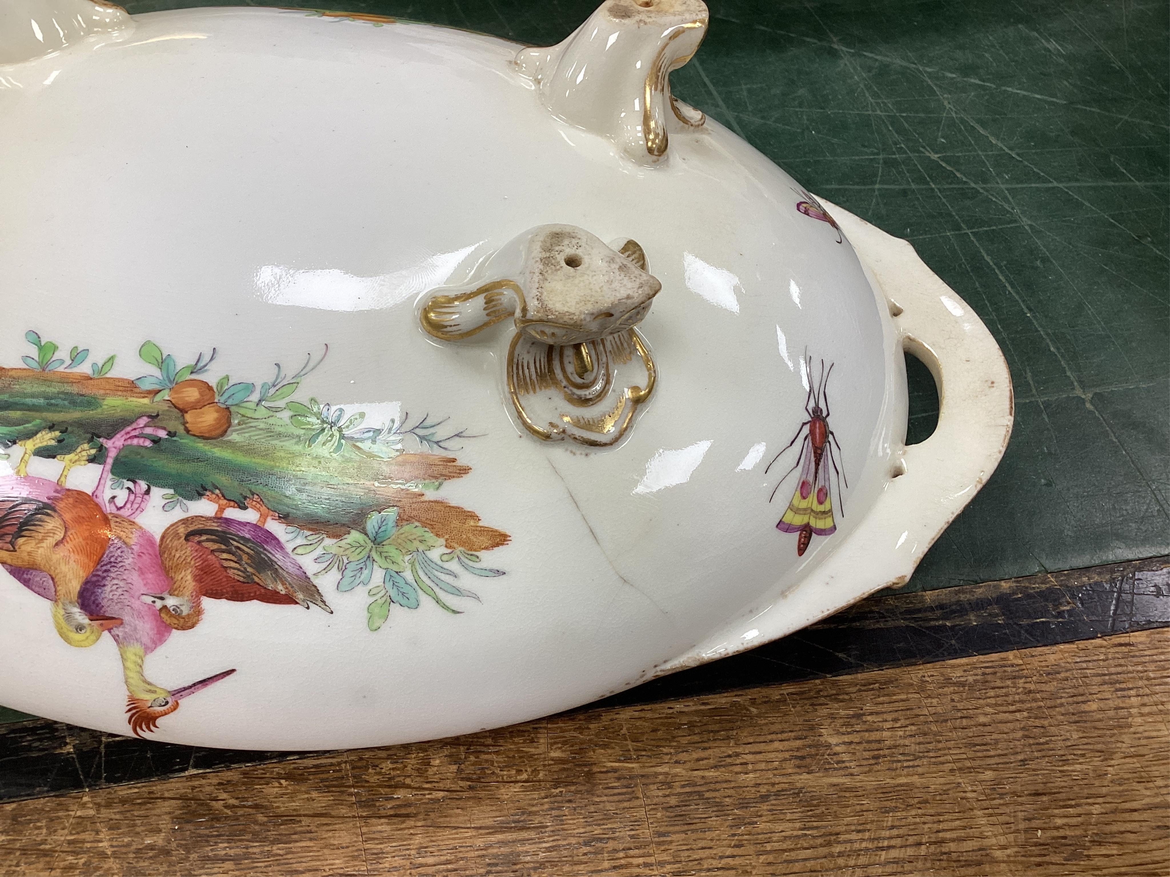 A Coalport bird painted part dinner service, mid 19th century